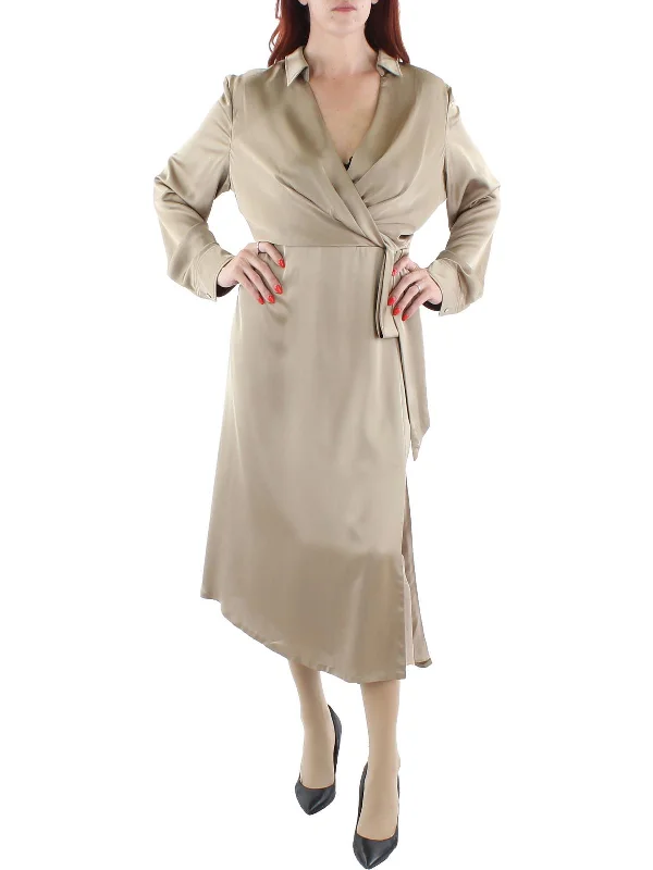 maxi dresses for active wear (with stretch fabric)Womens Collared Long Shirtdress