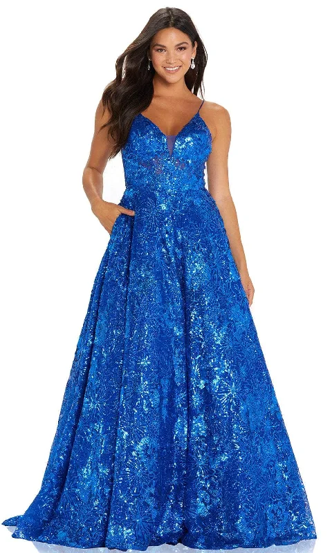 Formal Dress for Day WeddingsAmarra 88606 - Sequin V-Neck Ballgown