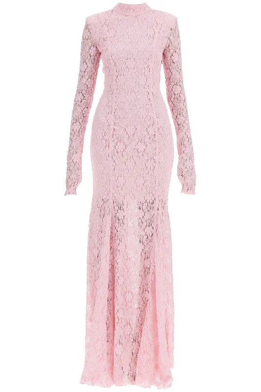 bohemian maxi dressesRotate Women's Long pink Lace Dress With Open Back For Special Occasions