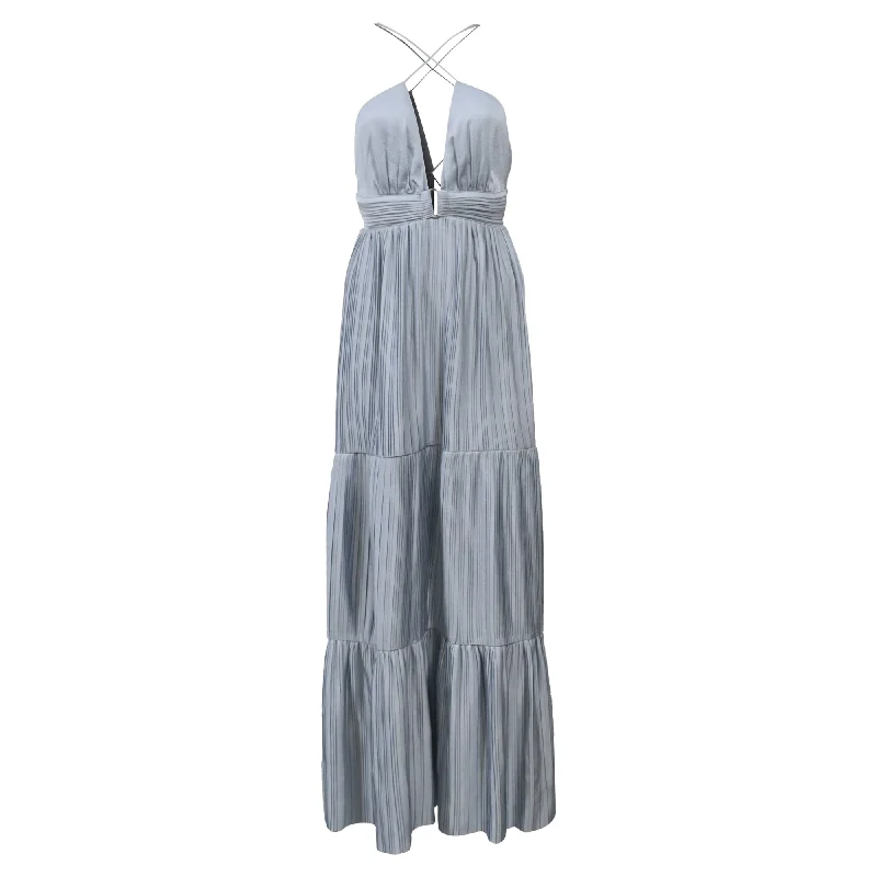 maxi dresses with sweetheart necksBa&sh Wasta Long Strappy Dress in Light Blue Polyester