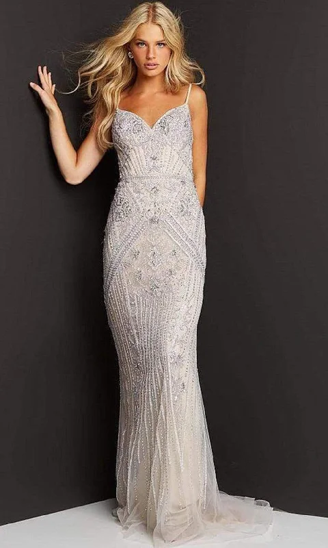 Formal Dress for Rustic ThemesJovani - 06678 Formal Beaded Column Gown