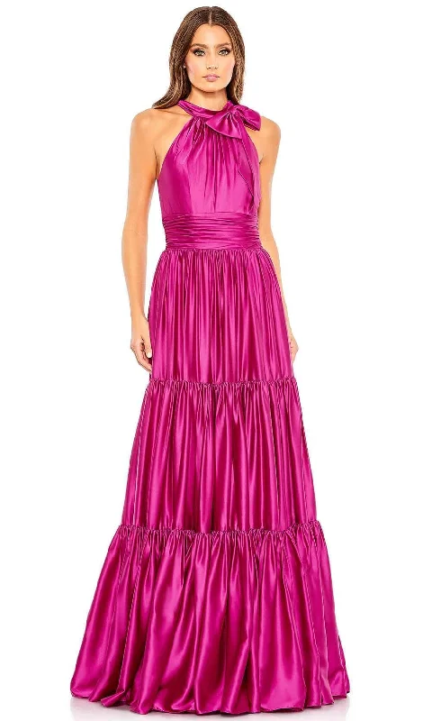 Formal Dress for Historical ReenactmentsMac Duggal 50658 - Halter Tiered Satin Gown