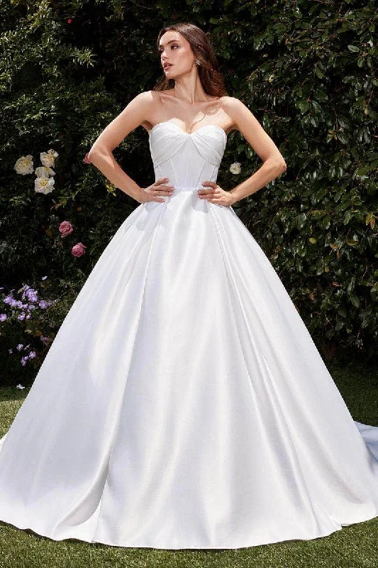 Formal Dress for Large WeddingsCinderella Divine Bridal CDS512W - Boning Pleated Ballgown