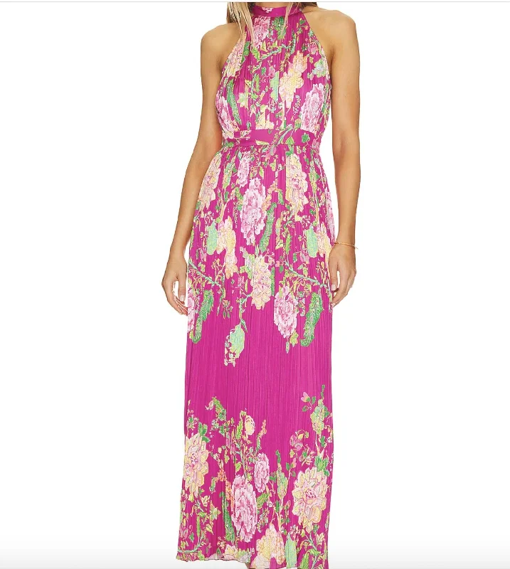 maxi dresses for bridesmaidsChloe Long Dress In Fuchsia Pink