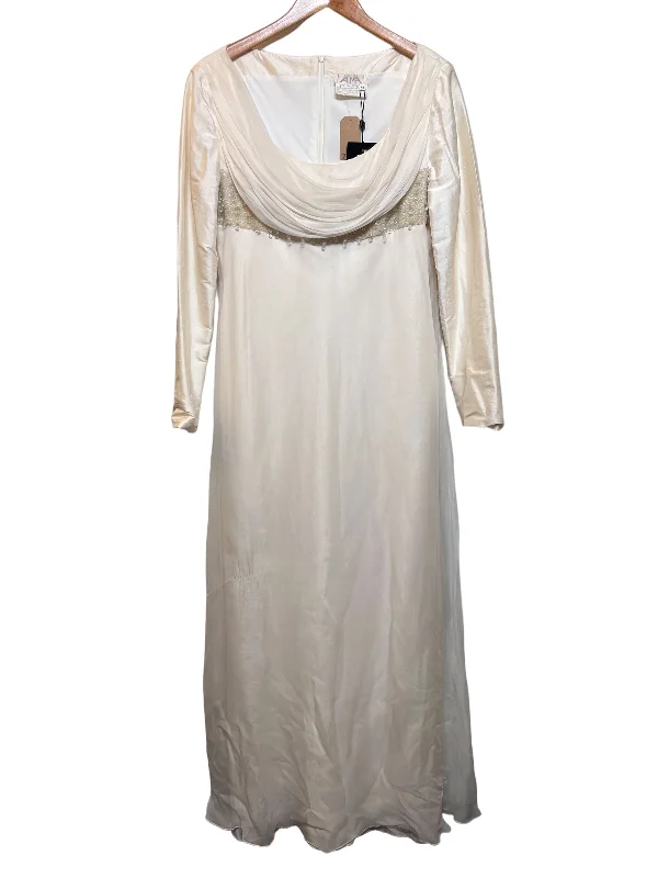 maxi dresses for casual strollsAlma Silk White Long Dress (Size XL)