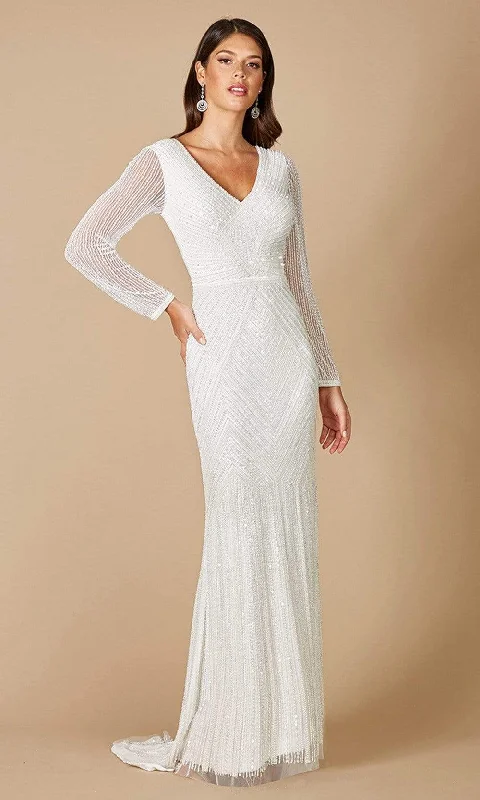 Formal Dress for Holiday PartiesLara Dresses - 51088 Long Sleeve Embellished Column Gown