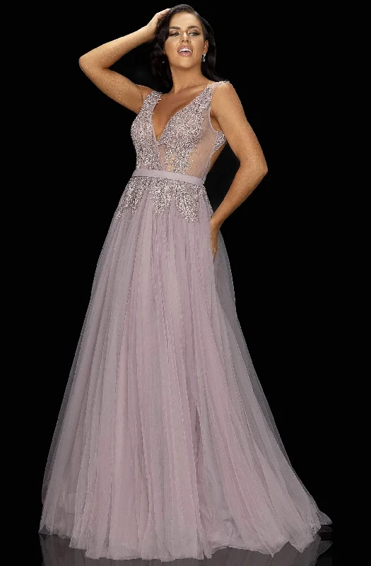 Formal Dress Trends 2023Terani Couture - 2011P1109 Iridescent Appliqued Long Tulle Gown