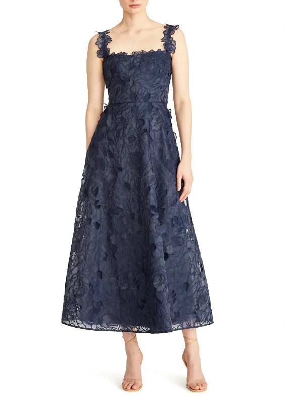 floral print maxi dressesJuliette Organza Long Dress In Sapphire