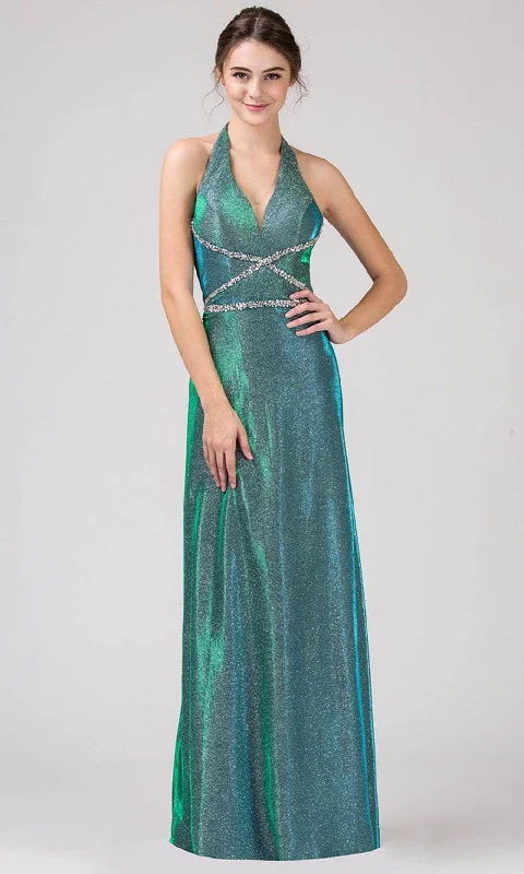 petite prom dressesEureka Fashion 8700 - Glitter Sleeveless Prom Dress