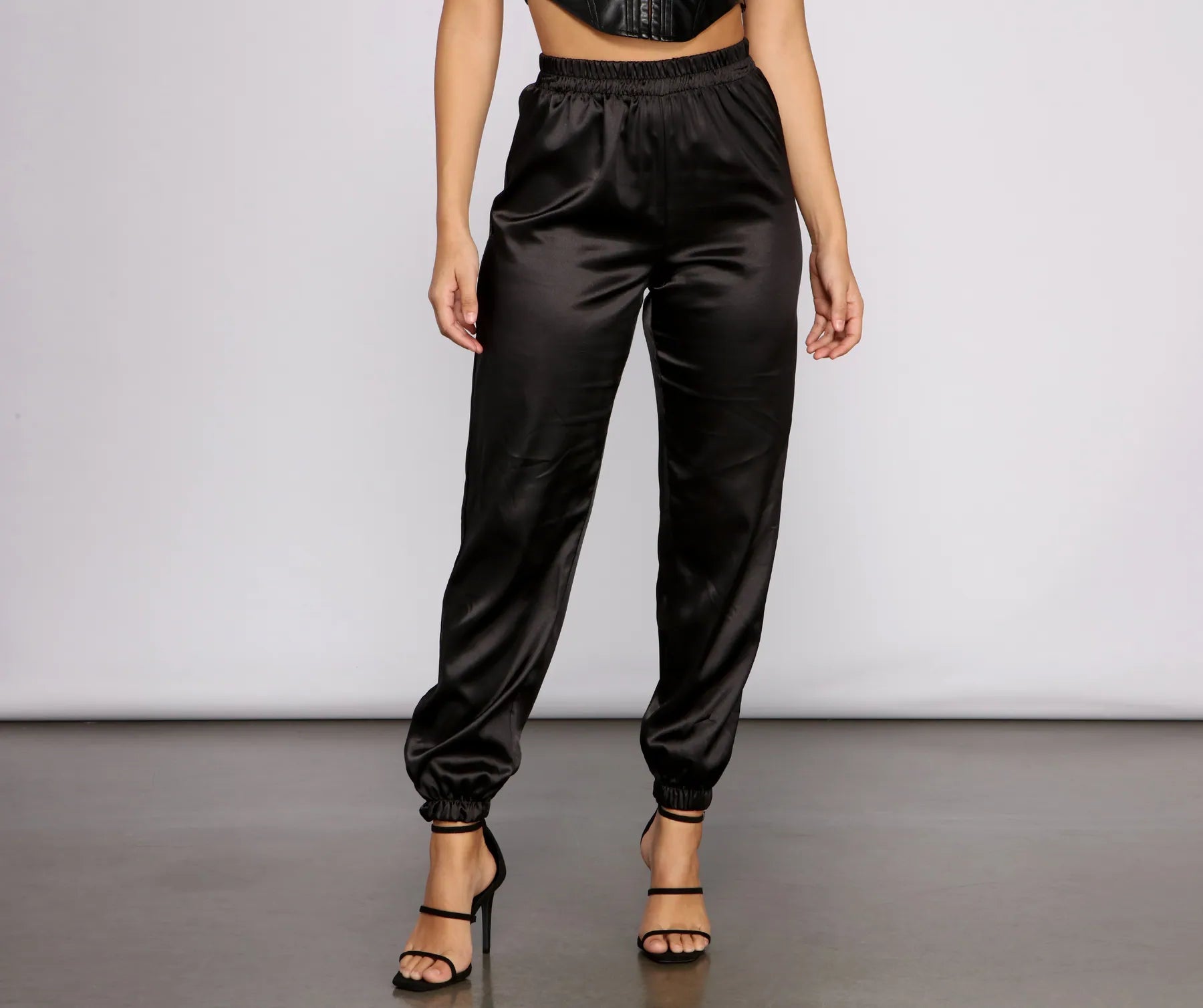 women's everyday pantsSleek and Chic Satin Jogger Pants