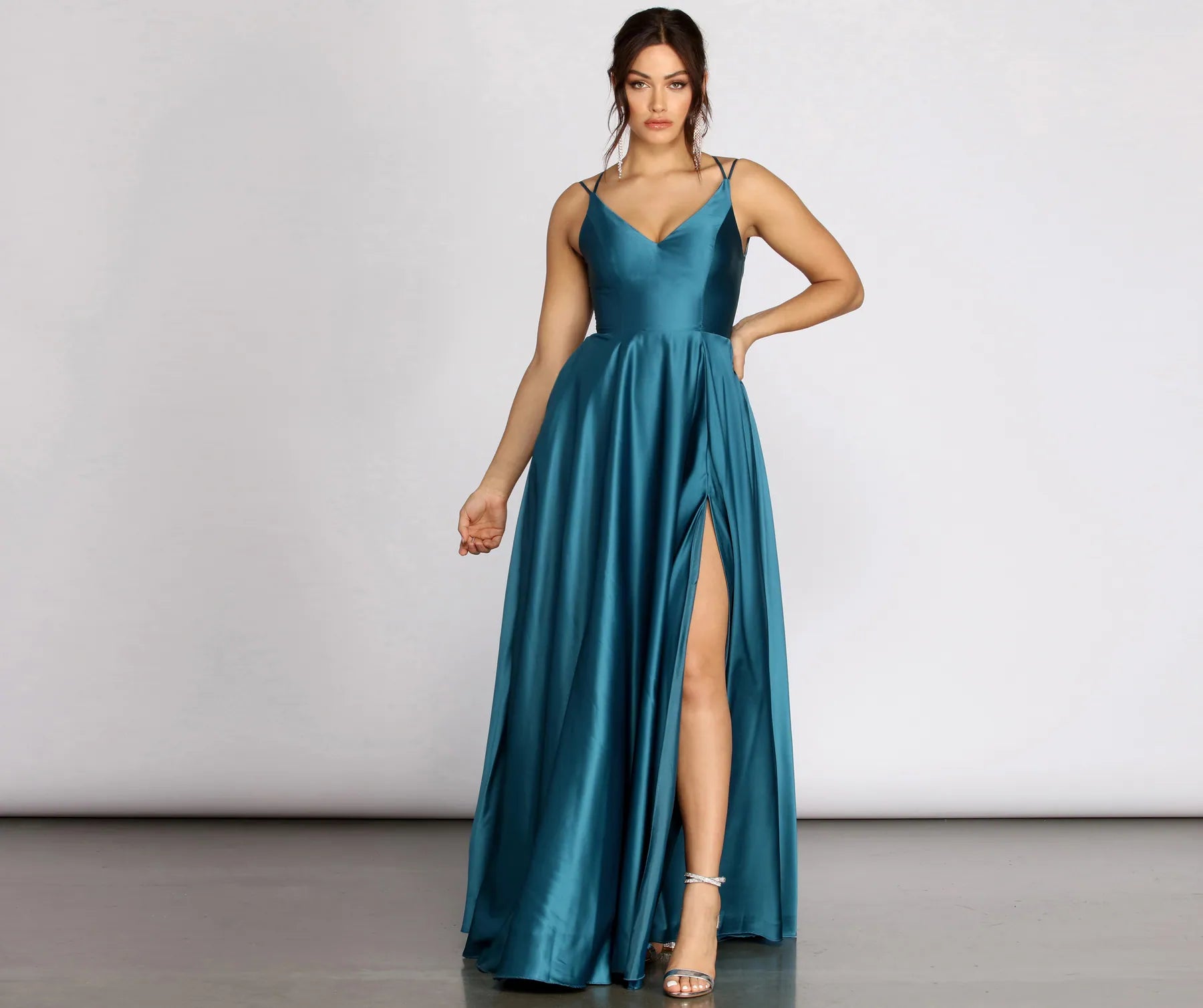 Sleeveless Dress In LinenDawn Formal Sleeveless Satin Dress