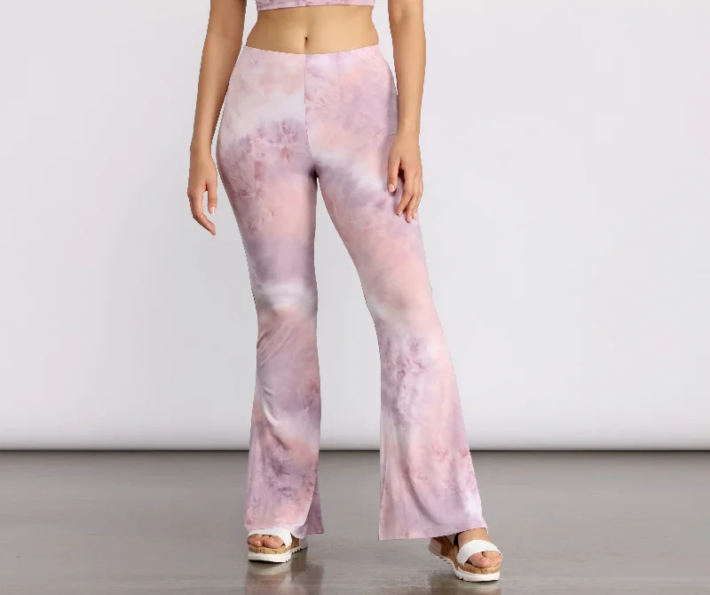 women's chiffon pantsTie Dye Daze Flare Pants