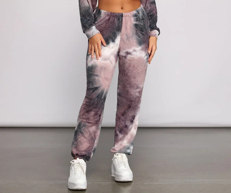 women's chic pantsColorfully Chic Tie Dye Joggers