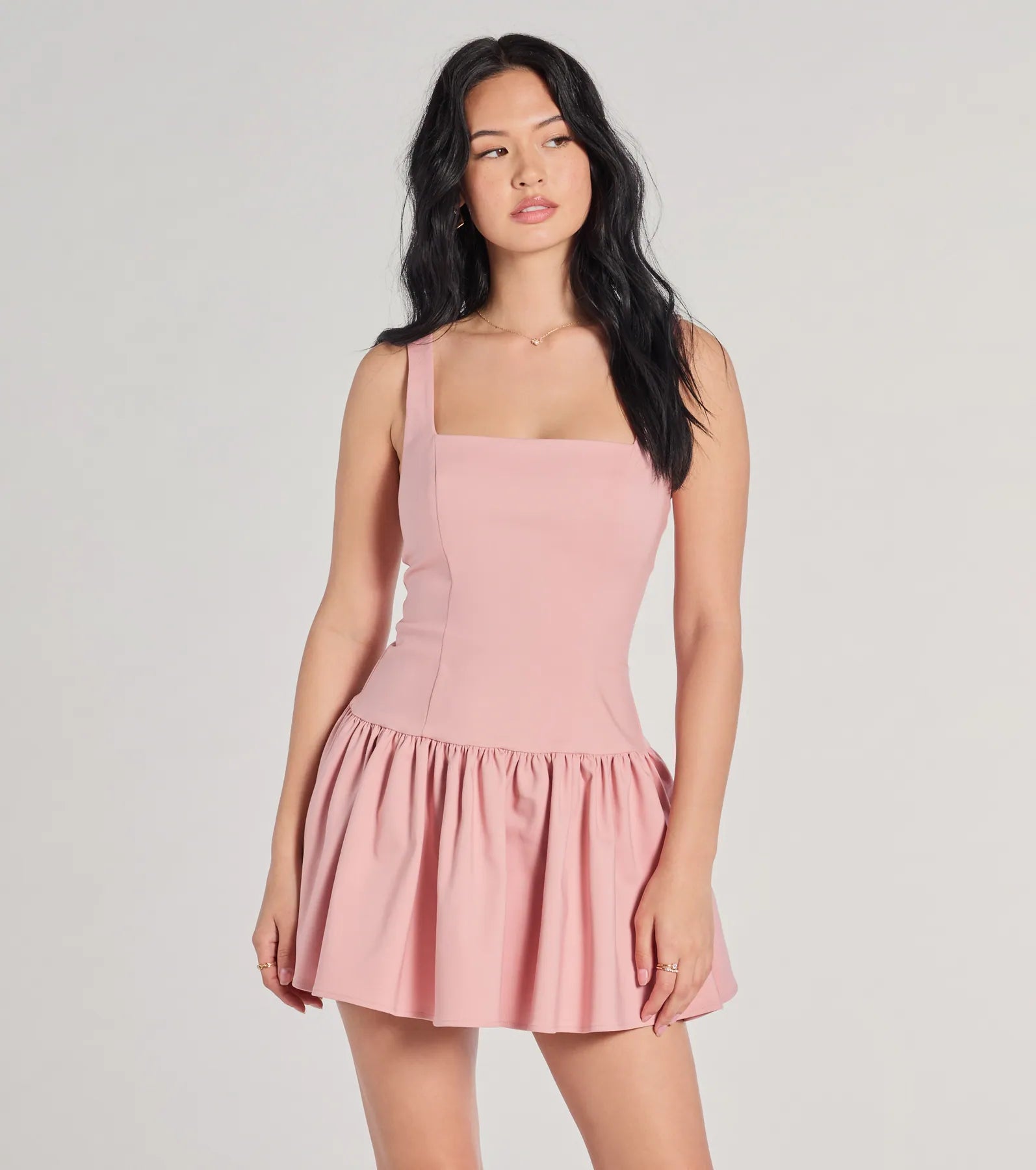 Sleeveless Dress High-LowIsn't She Lovely Sleeveless Ruffle Skater Dress