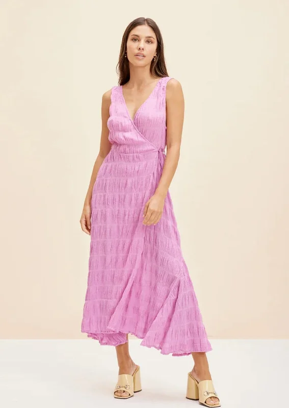 Sleeveless Dress With Cold ShoulderMirella Sleeveless Wrap Dress - Pink