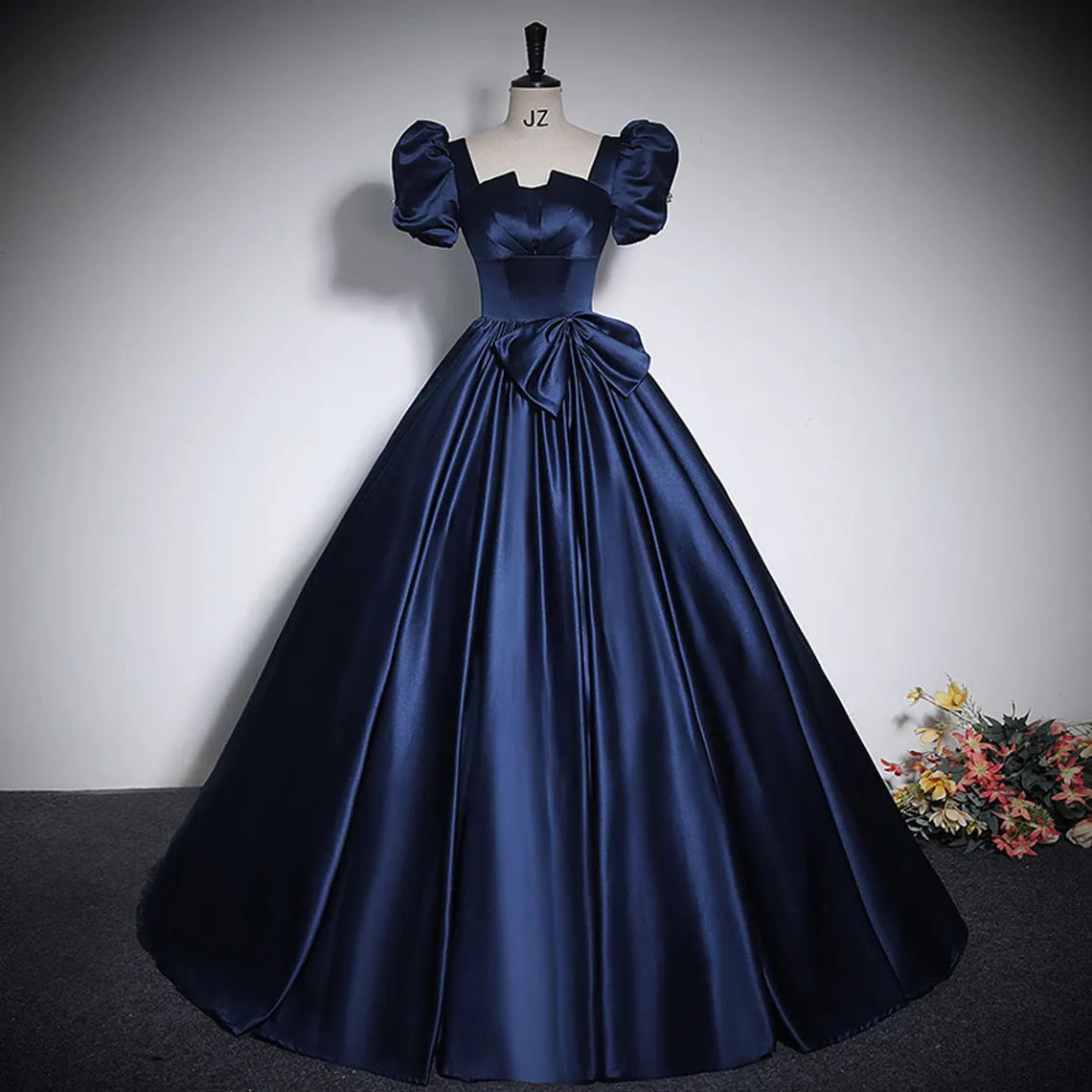 spaghetti-strap party dressesLuxury Blue Satin Prom Dress,Sweetheart Gown,Fairy prom dress,Wedding dress,Elegant party dress,Princess Bridesmaid Graduation Birthday Gown