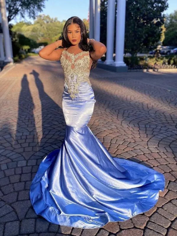 floral party dressesWomen Velvet Sky Blue Long Black Girls Prom Dresses Sheer Top Luxury Diamond Mermaid Prom Gowns Evening Gala Party Customized