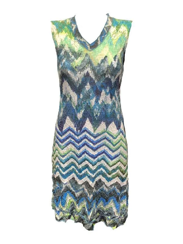 Sleeveless Dress In LaceCrushed Zig Sleeveless Dress