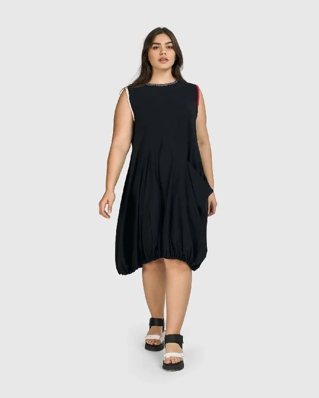 Sleeveless Dress With LaceTekbika Camille Sleeveless Dress,  Black