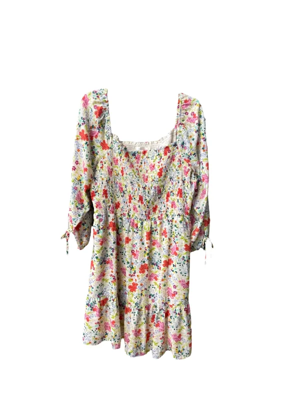 women's bell-sleeved dressesDress Casual Short By Lc Lauren Conrad In Floral Print, Size: Xxl